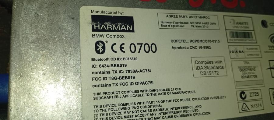 MODULO-BLUETOOTH-BMW-SERIE-5-TOURING-F11-520D-2-0-TURBODIESEL-Ano-2011-Auto-Desguace-Luque