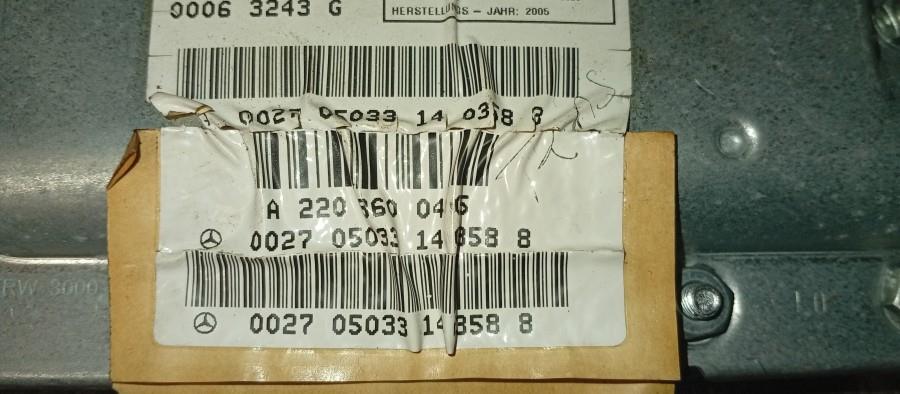 AIRBAG-DE-PUERTA-TRASERA-DERECHA-MERCEDES-CLASE-S-W220-400-DCI-Ano-2003-Auto-Desguace-Luque